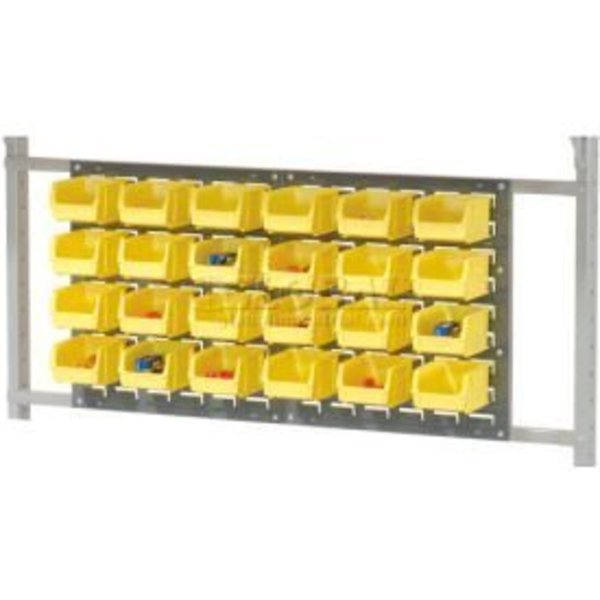 Global Equipment (1)36" Louver Panel with 24 Yellow Bins For 48" Bench - Gray 651441